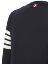 Men's Classic V-neck Merino Wool Cardigan Navy - THOM BROWNE - BALAAN 4