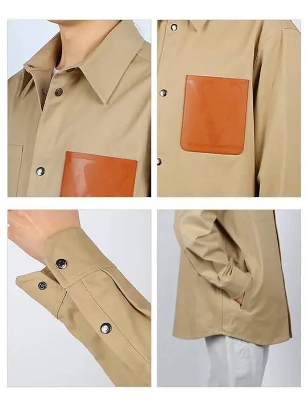 Cotton Long Sleeve Shirt Beige - VALENTINO - BALAAN 4