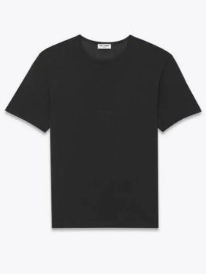 Basic Short Sleeve T-Shirt Black - SAINT LAURENT - BALAAN 2