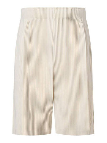 Men Pleated banded shorts Ivory - MONPLISSE - BALAAN 1