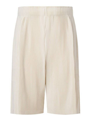 Men Pleated banded shorts Ivory - MONPLISSE - BALAAN 1