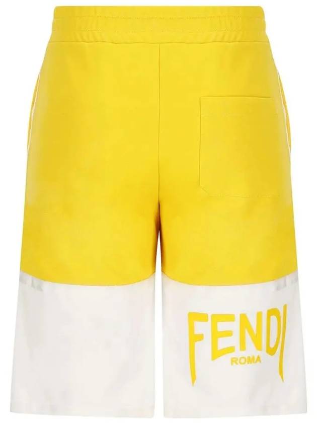 Kids Logo Two Tone Shorts Yellow - FENDI - BALAAN 3