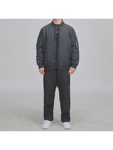 Men's Quilted Baseball Bomber Jacket - CALVIN KLEIN - BALAAN 1