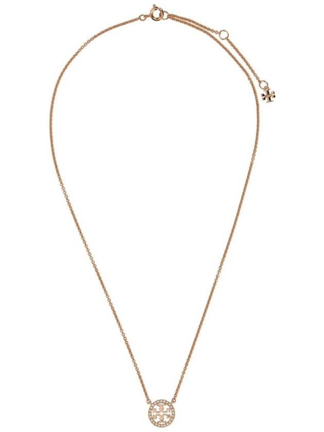 Miller Pave Logo Delicate Necklace Rose - TORY BURCH - BALAAN 3