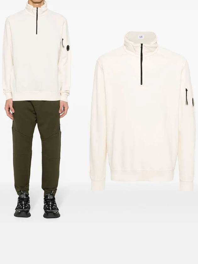 Light Fleece Half Zip-Up Sweatshirt Beige - CP COMPANY - BALAAN 2