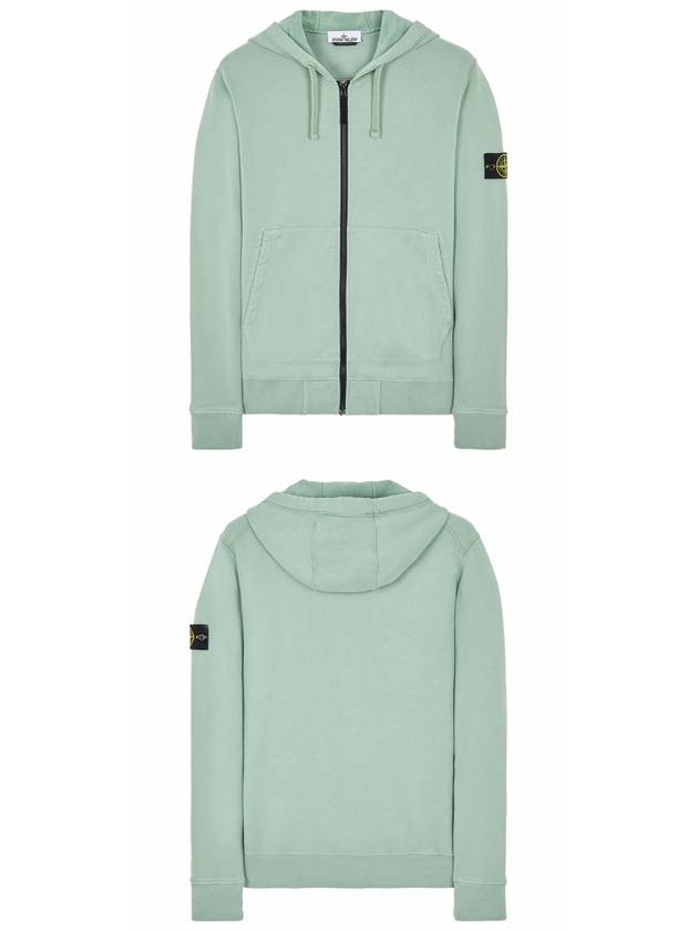 Wappen Patch Cotton Fleece Zip Up Hoodie Sage Green - STONE ISLAND - BALAAN 5