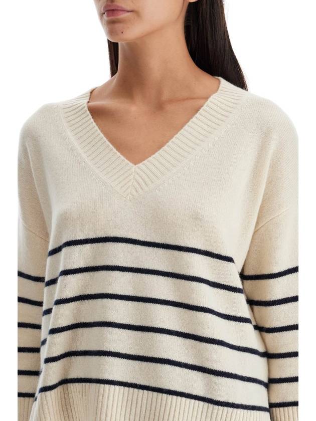 LEVA Oversized Cashmere Knit Top Ecru Blue - WEEKEND MAX MARA - BALAAN 5