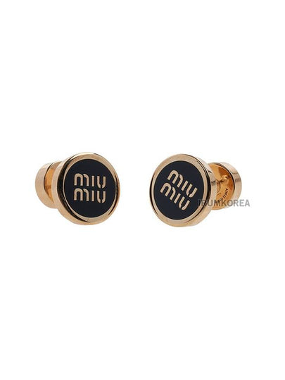 Enameled Metal Earrings Black - MIU MIU - BALAAN 2