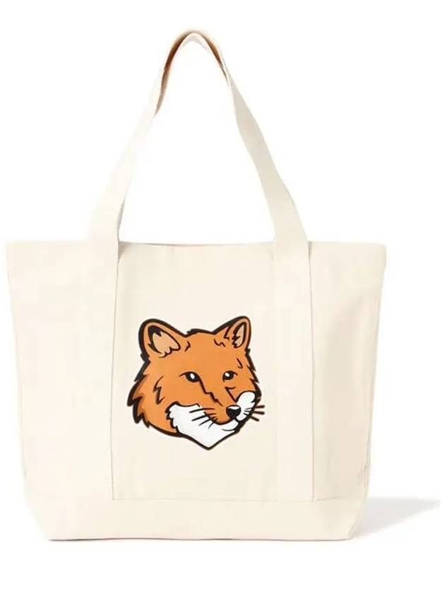 Fox Head Print Tote Bag Ecru - MAISON KITSUNE - BALAAN 3