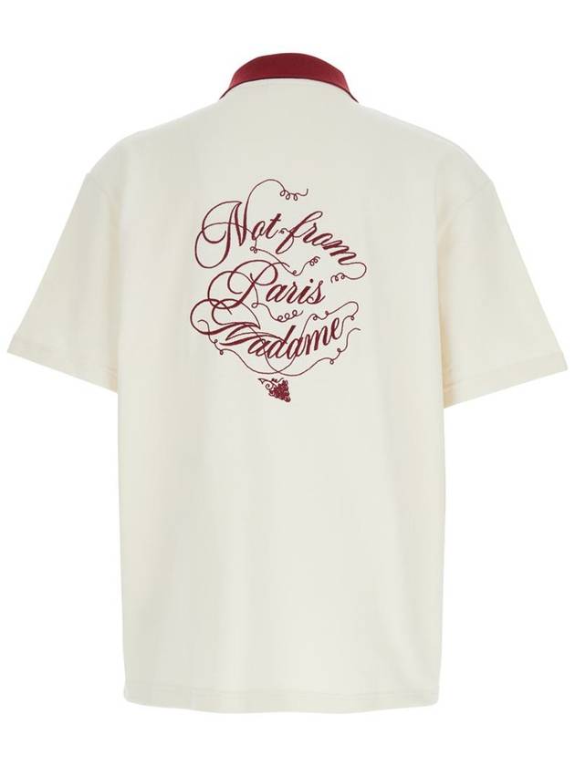 Beige Shirt With Embroidered Slogan On Front And Back In Cotton Man - DROLE DE MONSIEUR - BALAAN 2