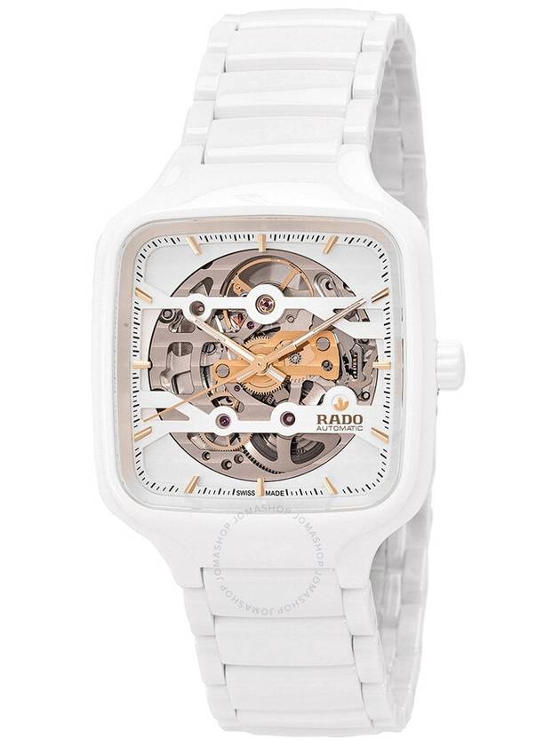 Rado True Square Automatic Skeleton White Dial Unisex Watch R27126012 - RADO - BALAAN 1