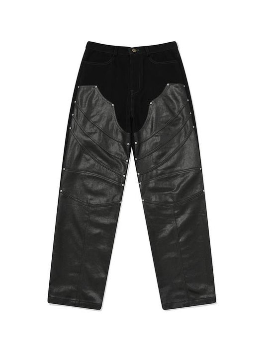 Armor Coated Pants Unisex Rivet Jeans Black - PHOS333 - BALAAN 1