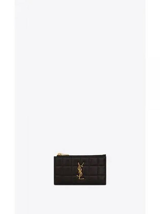 Cassandra Matelasse Leather Card Wallet Black - SAINT LAURENT - BALAAN 2