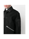 Melton Wool Blouson Jacket Black - SACAI - BALAAN 6