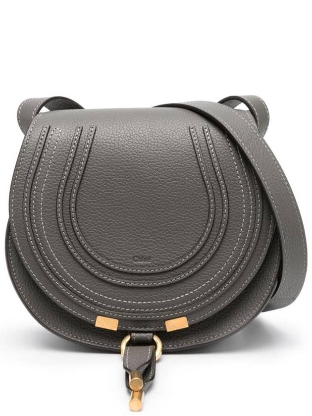 Marcie Saddle Small Grained Leather Cross Bag Grey - CHLOE - BALAAN 1