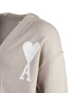 De Coeur Logo Wool Cardigan Light Beige - AMI - BALAAN 6