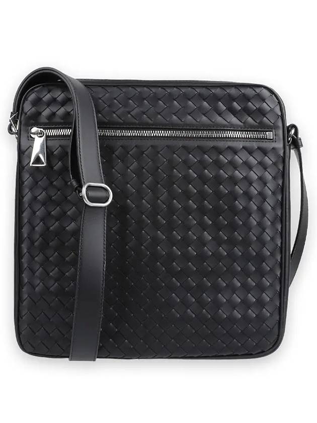 Intrecciato Leather Cross Bag Black - BOTTEGA VENETA - BALAAN 2