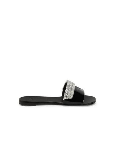 WOMEN ROLL Crystal Slide Black - GIUSEPPE ZANOTTI - BALAAN 1