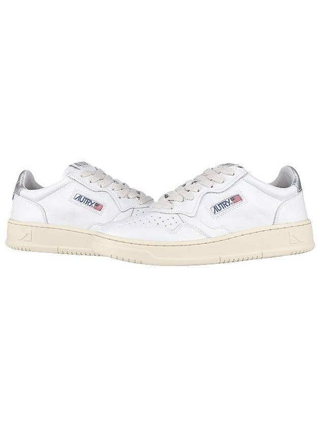 Medalist Leather Metal Silver Tab Low Top Sneakers White - AUTRY - BALAAN 2