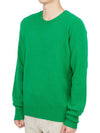 Crew Neck Lambswool Knit Top Green - DRUMOHR - BALAAN 3