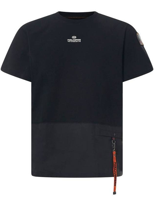 Clint Logo Pocket Short Sleeve T-Shirt Black - PARAJUMPERS - BALAAN 1