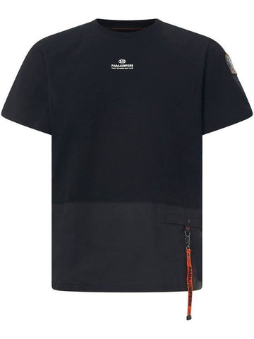 Clint Logo Pocket Short Sleeve T-Shirt Black - PARAJUMPERS - BALAAN 1