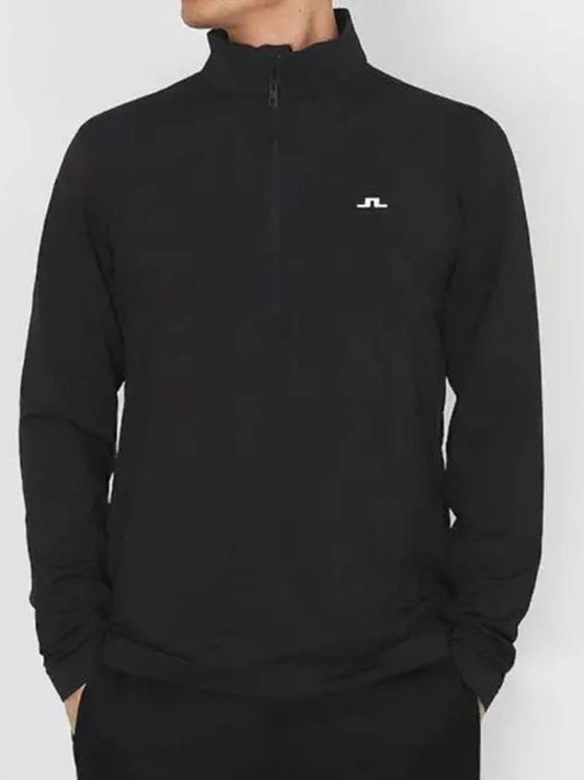 Luke Half Zip Up Mid Long Sleeve T-Shirt Black - J.LINDEBERG - BALAAN 2