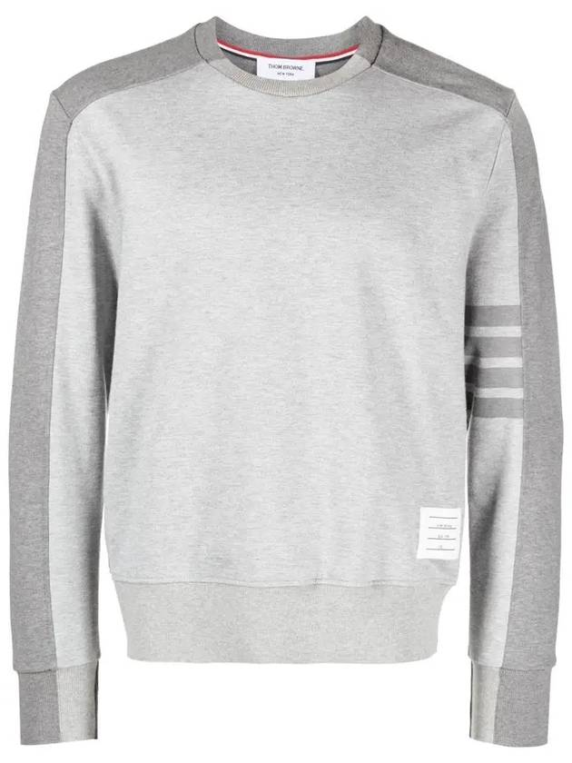 4 Bar Stripe Two Tone Loopback Sweatshirt Grey - THOM BROWNE - BALAAN 3