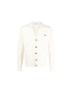 Embroided Logo Button Wool Cardigan Natural - VIVIENNE WESTWOOD - BALAAN 2