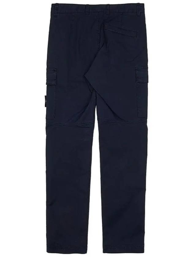 Stretch Cotton Gabardine Garment Dyed Cargo Straight Pants Navy - STONE ISLAND - BALAAN 3
