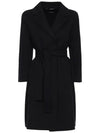 ARONA Belted Wool Coat Black 90160129 013 - MAX MARA - BALAAN 1