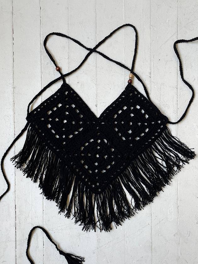 Crochet Tassel Vest BLACK - RUBATI - BALAAN 6