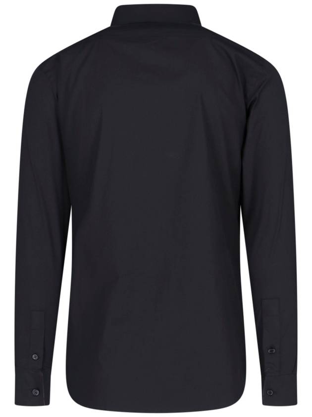 Embroidered EKD Stretch Cotton Long Sleeve Shirt Black - BURBERRY - BALAAN 3