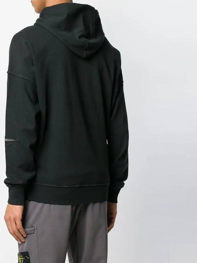 Logo Lettering Hoodie Black - STONE ISLAND - BALAAN 4