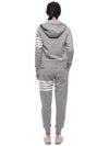 Engineered 4-Bar Stripe Loopback Jersey Knit Zip Up Hoodie Light Grey - THOM BROWNE - BALAAN 6