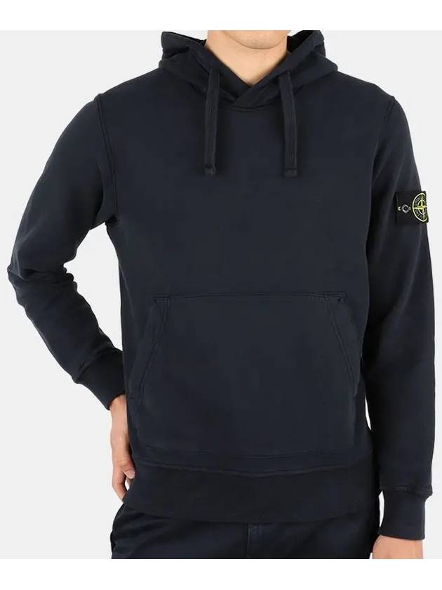 Wappen Patch Cotton Fleece Hoodie Navy - STONE ISLAND - BALAAN 3