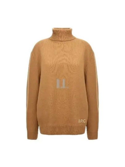 Logo Knitted Wool Turtleneck Camel - A.P.C. - BALAAN 2