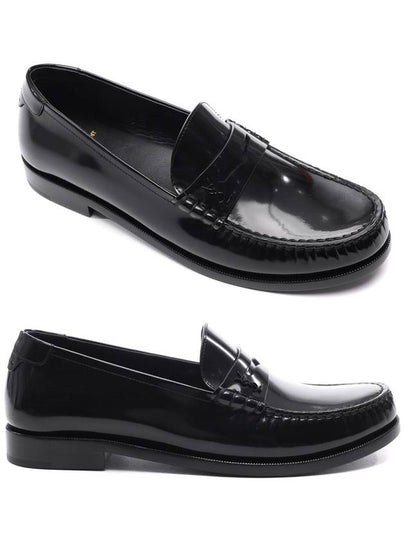 Le Leather Loafer Black - SAINT LAURENT - BALAAN 2