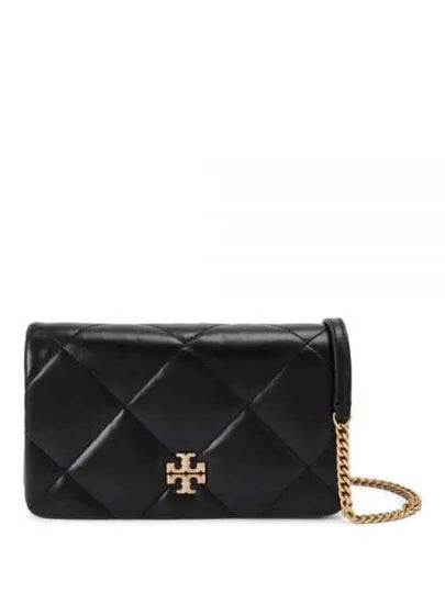 Kira Diamond Quilted Chain Long Wallet Black - TORY BURCH - BALAAN 2