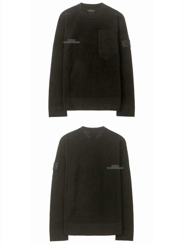 Shadow Project Wappen Pocket Knit Top Black - STONE ISLAND - BALAAN.