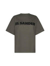 Logo Print Cotton Short Sleeve T-Shirt Green - JIL SANDER - BALAAN 1