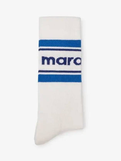 Dona Logo Print Socks White Blue - ISABEL MARANT - BALAAN 2