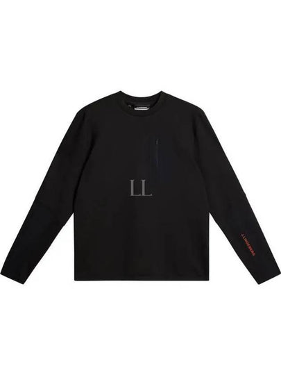 Alonso Crew Neck Long Sleeve T-Shirt Black - J.LINDEBERG - BALAAN 2