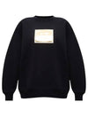 Metallic Face Patch Overfit Sweatshirt Black - ACNE STUDIOS - BALAAN 1