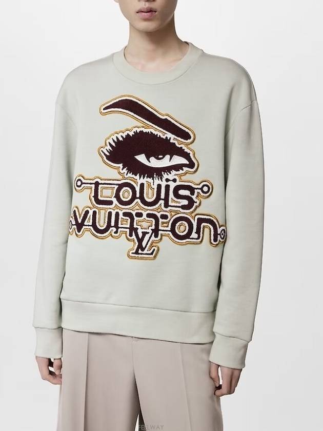 Embroidered Cotton Sweatshirt Green - LOUIS VUITTON - BALAAN 1