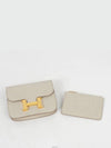 Constance Slim Wallet Matt Alligator Beton Gold B 74346 - HERMES - BALAAN 6