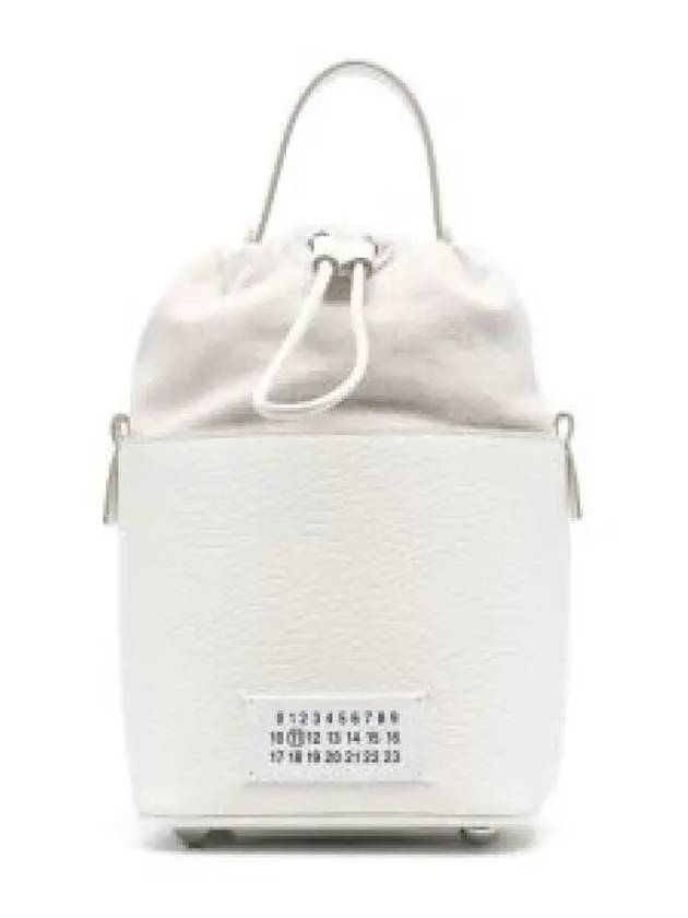 5AC Number Logo Texture Leather Bucket Bag Ivory - MAISON MARGIELA - BALAAN 2