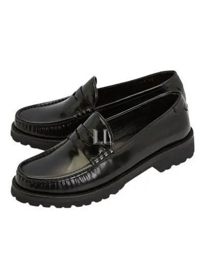 Monogram Leather Loafers Black - SAINT LAURENT - BALAAN 2