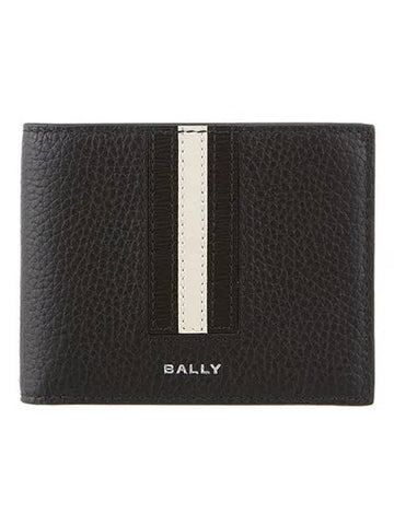 Ribbon ID Leather Folding Wallet Black - BALLY - BALAAN 1