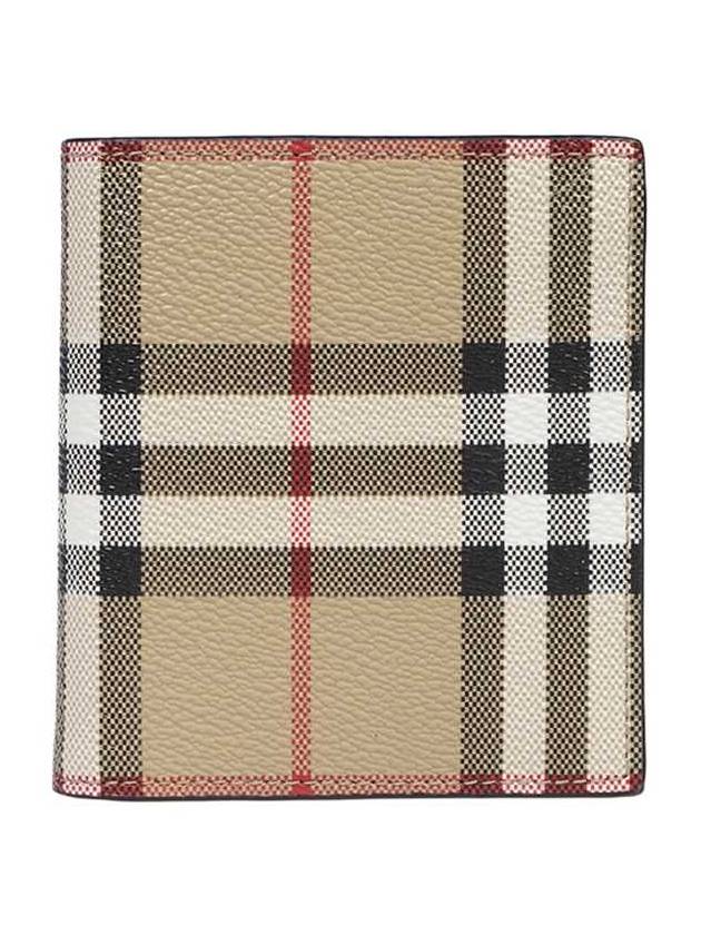 Check Leather Card Wallet Beige - BURBERRY - BALAAN 2